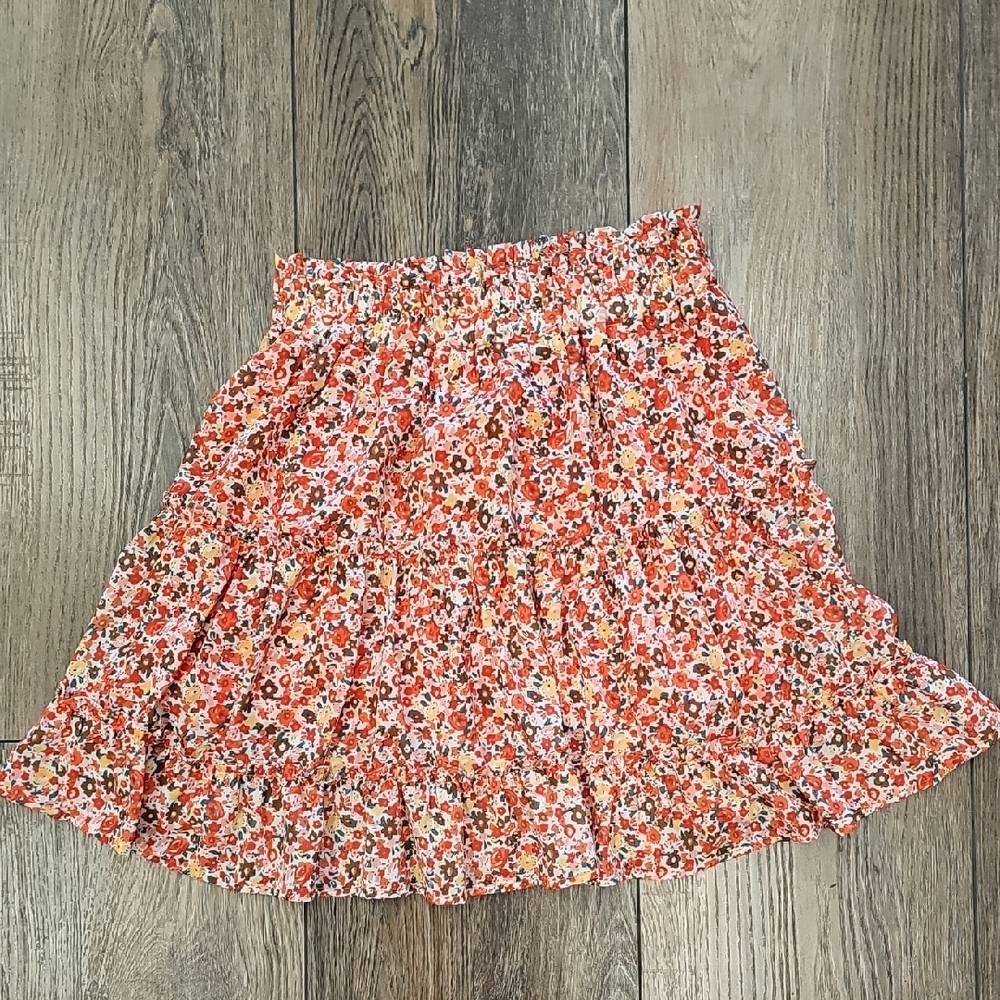 Newbury Kustom, Red, Floral, A-Line, Skirt, Summer, Flower, School, Spring, Girl